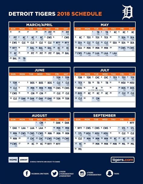 Detroit Tigers Schedule 2022 Printable